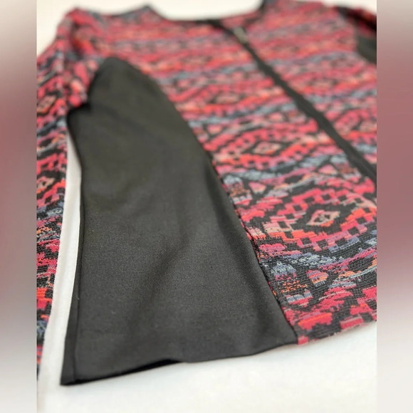 VIOLET B PETITE Long Sleeve Full Zip Aztec Embroidered Geometric Sweater‎ PXL - Picture 6 of 14